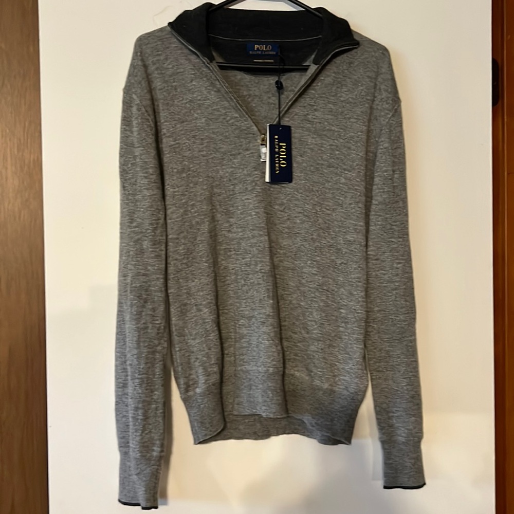 Ralph Lauren Mens Grey Cashmere Sweater